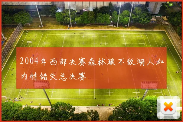 2004年西部决赛森林狼不敌湖人加内特错失总决赛
