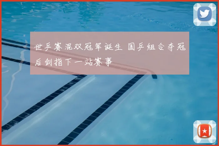世乒赛混双冠军诞生 国乒组合夺冠后剑指下一站赛事